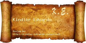 Kindler Edvarda névjegykártya